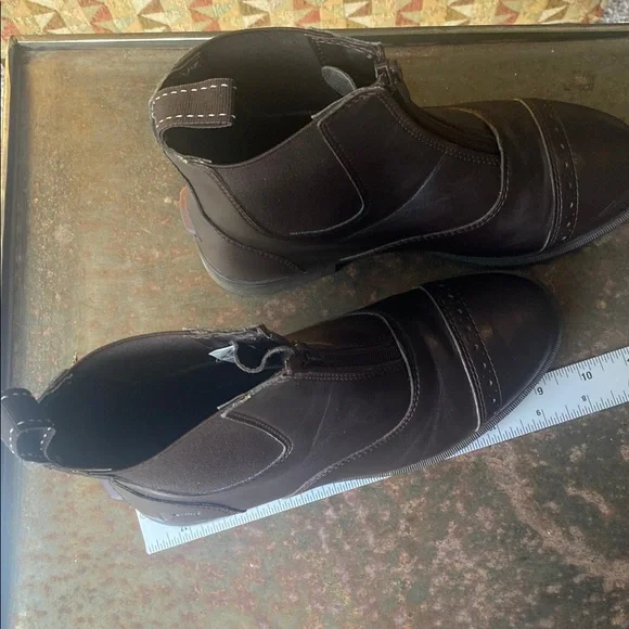 Riding Sport Dover Saddlery Kids Brown Provenance Leather Zip Paddock Boots 5 - Picture 11 of 13